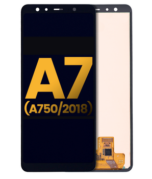 Anzeigemodul – Galaxy A7 (2018) (Original generalüberholt) Schwarz